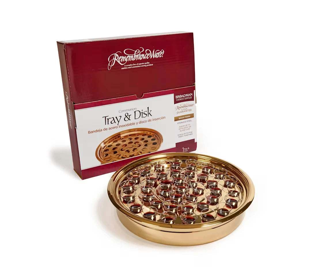 Communion Tray And Disc Brass