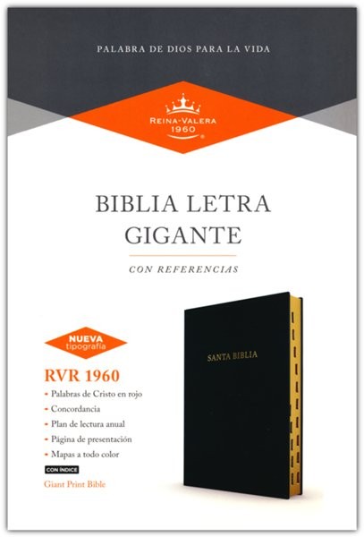 Biblia Letra Gigante, RV1960, Imitacion Piel Negro con Indice
