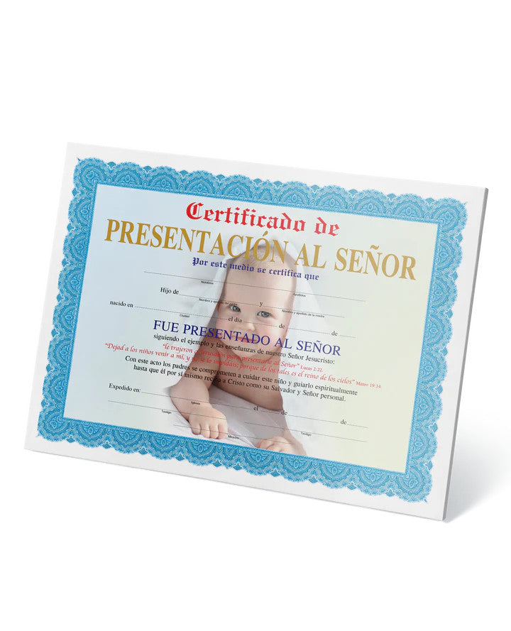 Certificado de Presentacion Al Señor- Niño