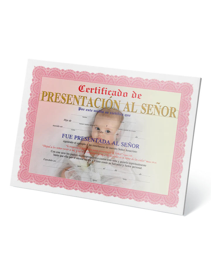 Certificado de presentacion niña  #12135