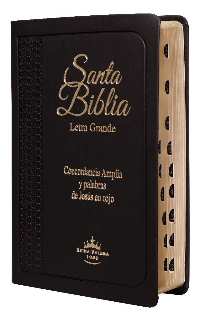 Biblia Letra Grande Tamaño Manual RVR 1960, Imitacion Piel Negro Con indice