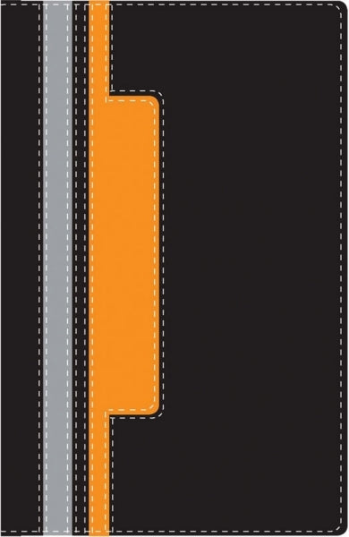 Biblia Heroes NVI | Piel Italiana Negro-Naranja