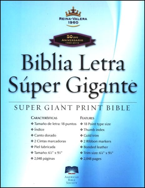 Biblia Letra Super Gigante, RVR 1960, Piel Negro Con Indice
