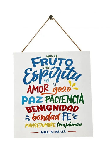 Cuadro de Madera con Cordel - Fruto del Espiritu