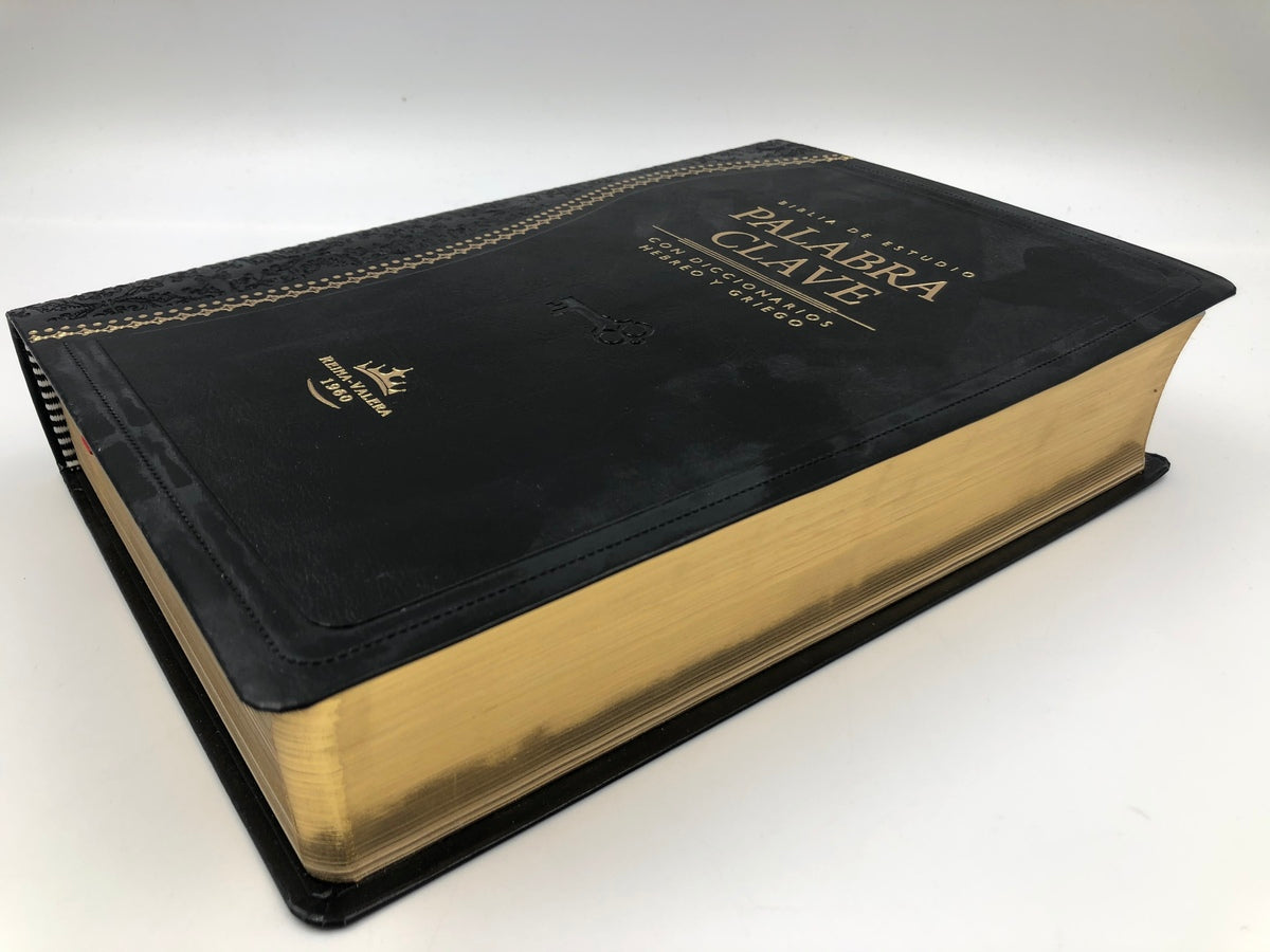 Biblia de Estudio Palabra Clave / Imitacion Piel Negro