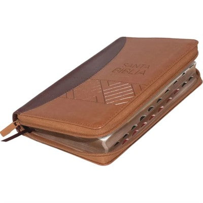 Biblia Tamano Manual Letra Grande 12 Punto y Zipper | Imitacion Piel con Indice