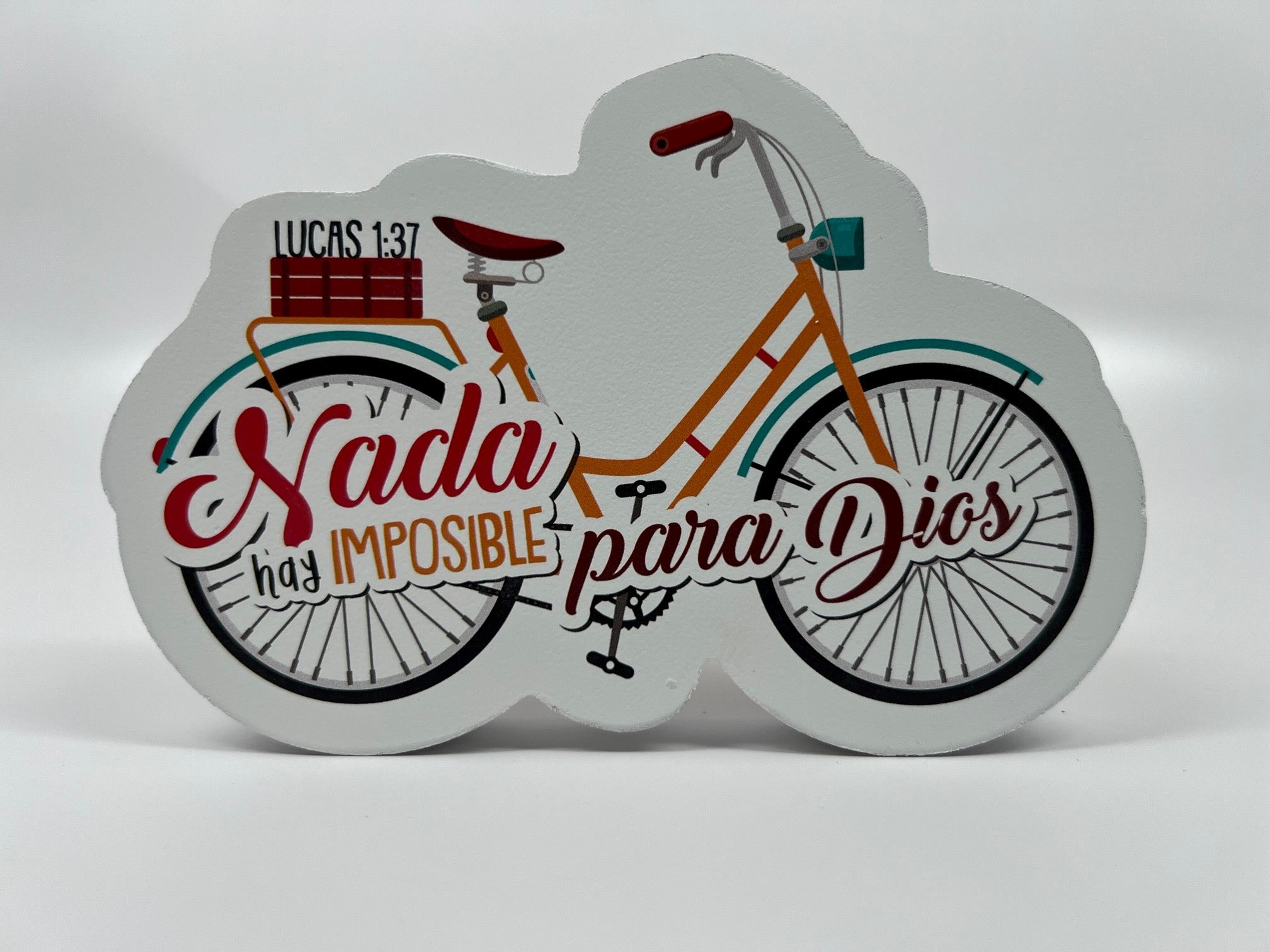 Plaque Decorativo Bicicleta Nada Es Imposible Para Dios  Lucas 1:37
