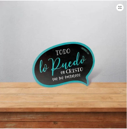Adorno decorativo de madera,  Todo lo puedo en Cristo  Filipenses 4:13