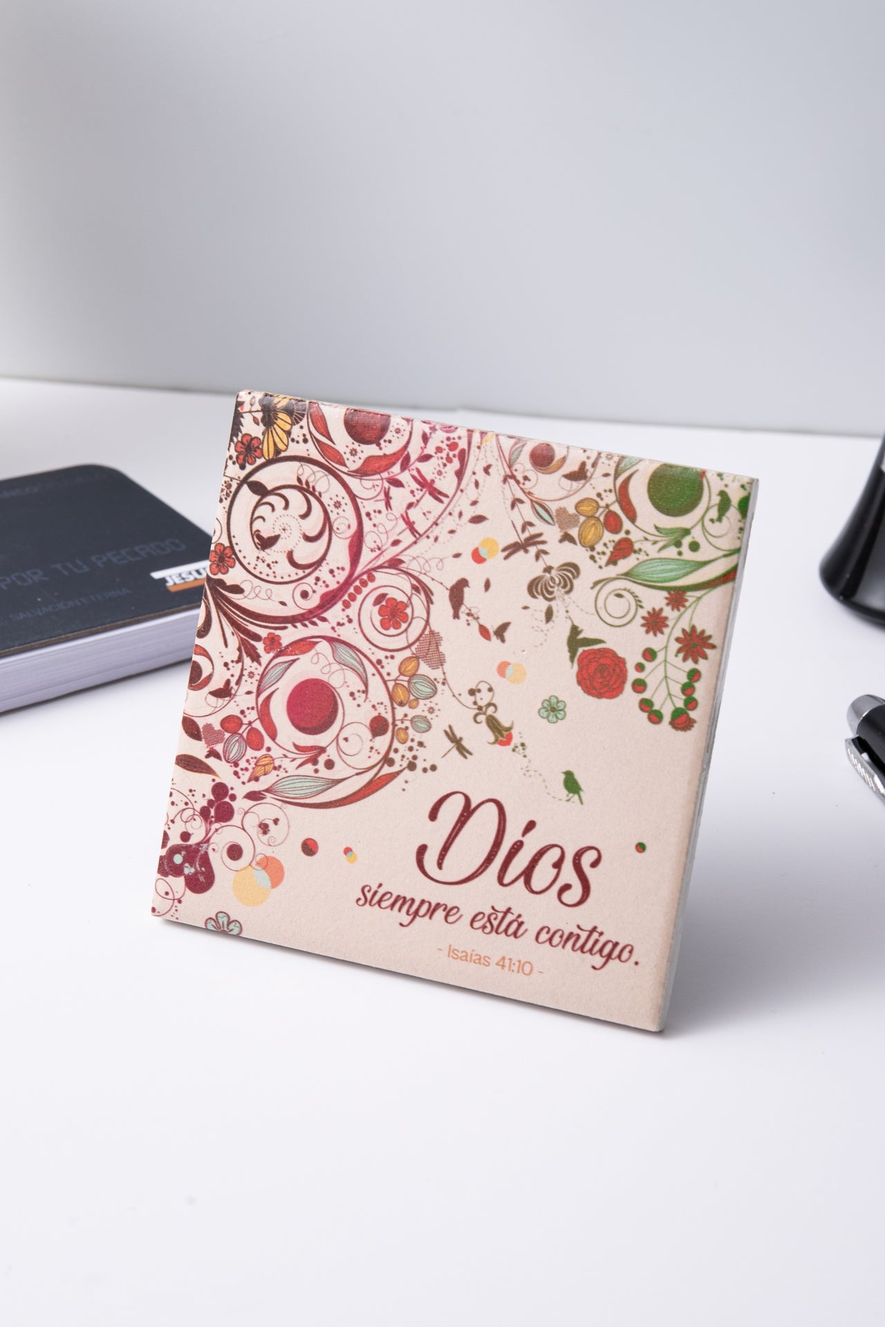 Plaque Ceramico Dios Contigo Isaias 41:10