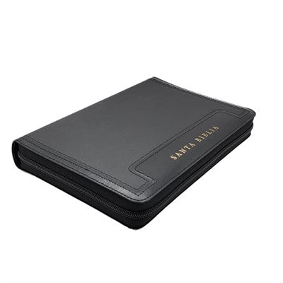 Biblia Letra Grande Tamaño Manual 12 Puntos, Cierre | Simil Piel Negro Con Indic