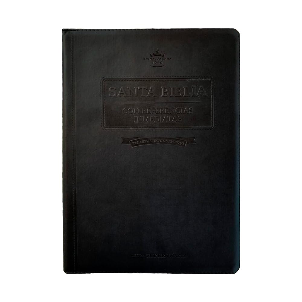 Biblia Letra Super Gigante RVR 1960, Con Referencias Inmediatas, Piel Negro Indice