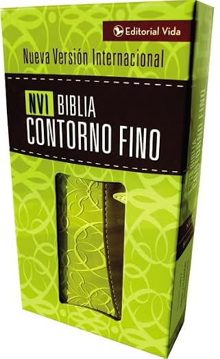 Biblia NVI Contorno Fino | Piel Verde-Marron