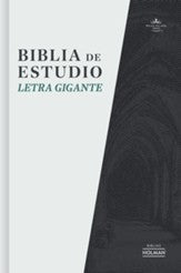 Biblia de estudio letra gigante RV1960, Simil Piel Gris con Indice