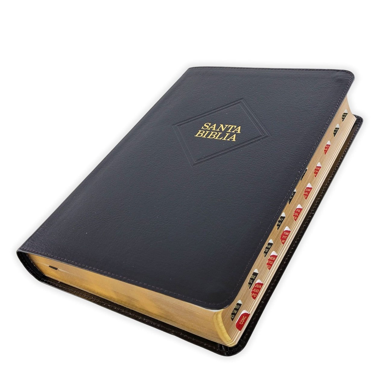 Biblia letra gigante RVR 1960, Piel Fabricada Negro Con Indice