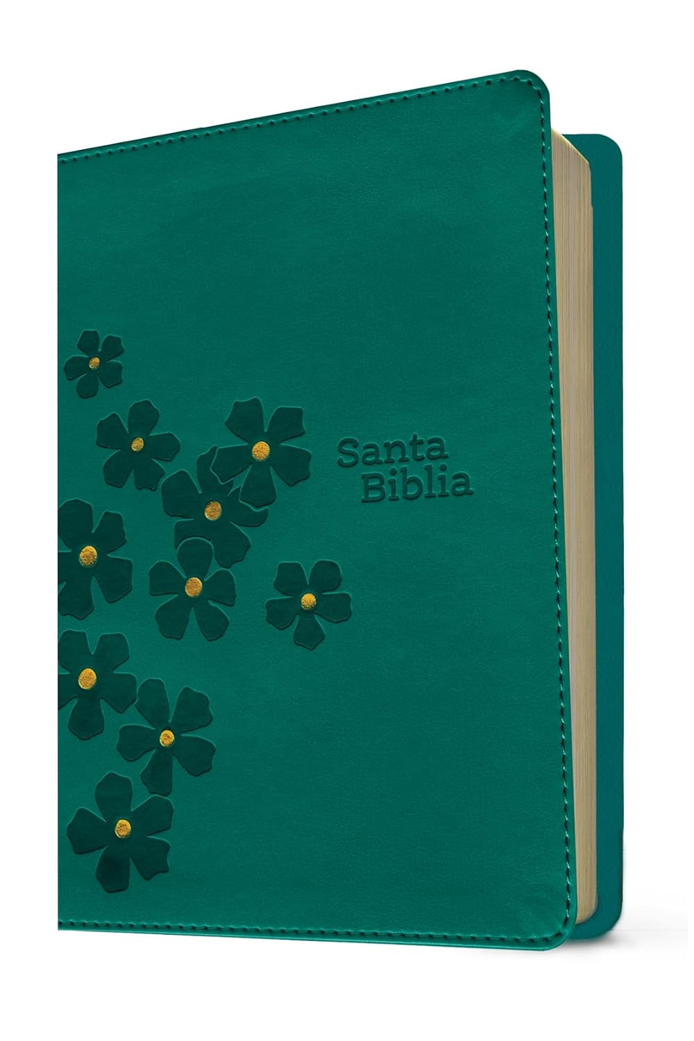 Biblia compacta NTV, letra gigante con Filament ,SentiPiel, Turquesa floral, Letra Roja