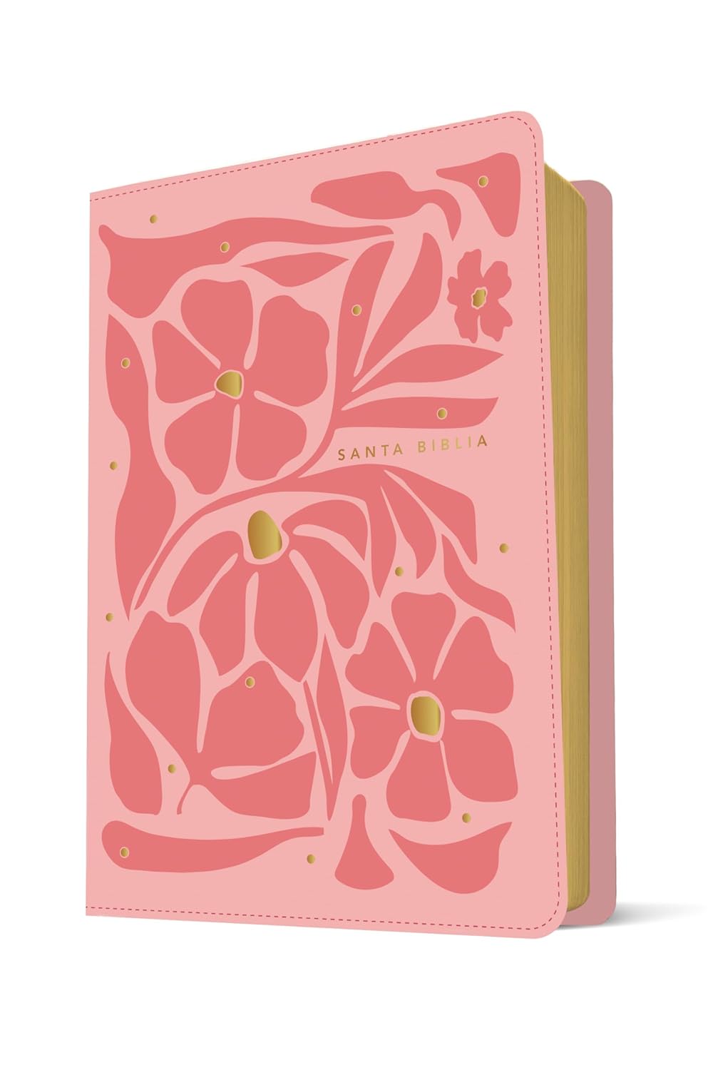 Biblia ultrafina NTV, letra grande con Filament ,SentiPiel, Flores rosa, Letra Roja