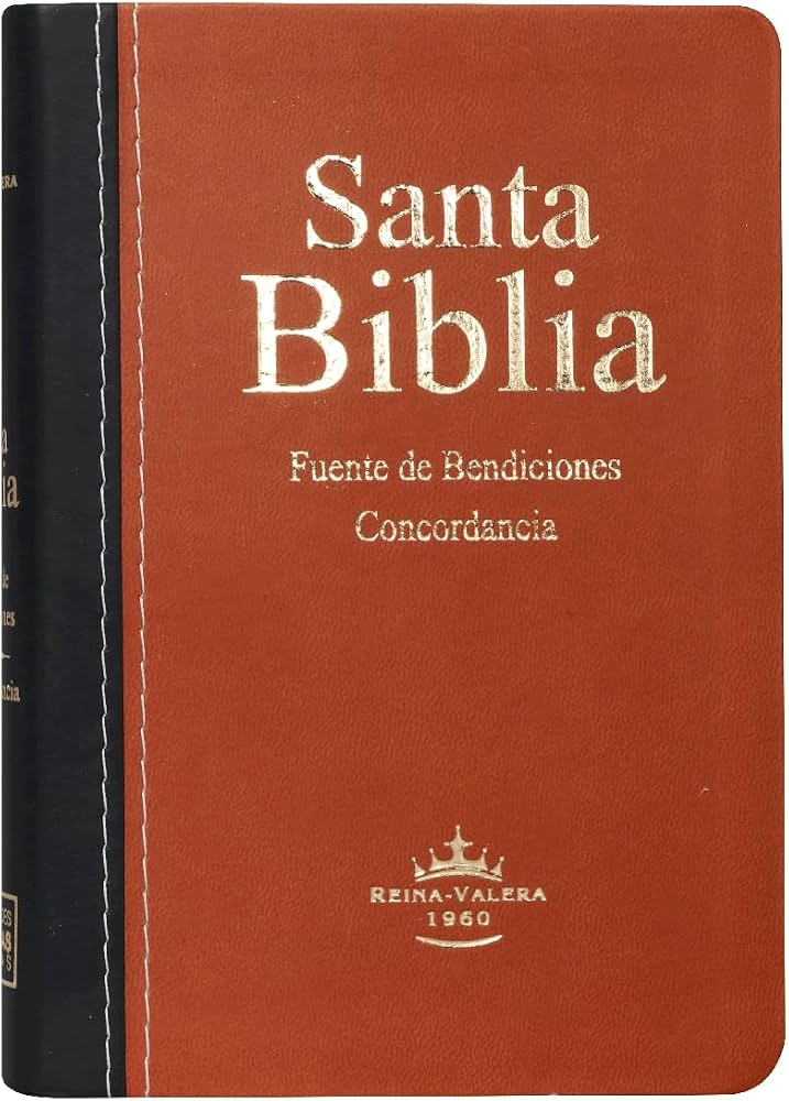 Biblia Compacta Fuente de Bendiciones RVR60  Simil Piel Marrón Con Negro