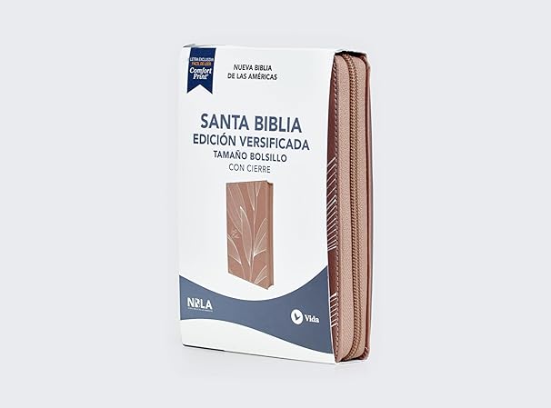 Biblia NBLA Edición versificada, Tamaño bolsillo,  Imitacion Piel Oro Rosa