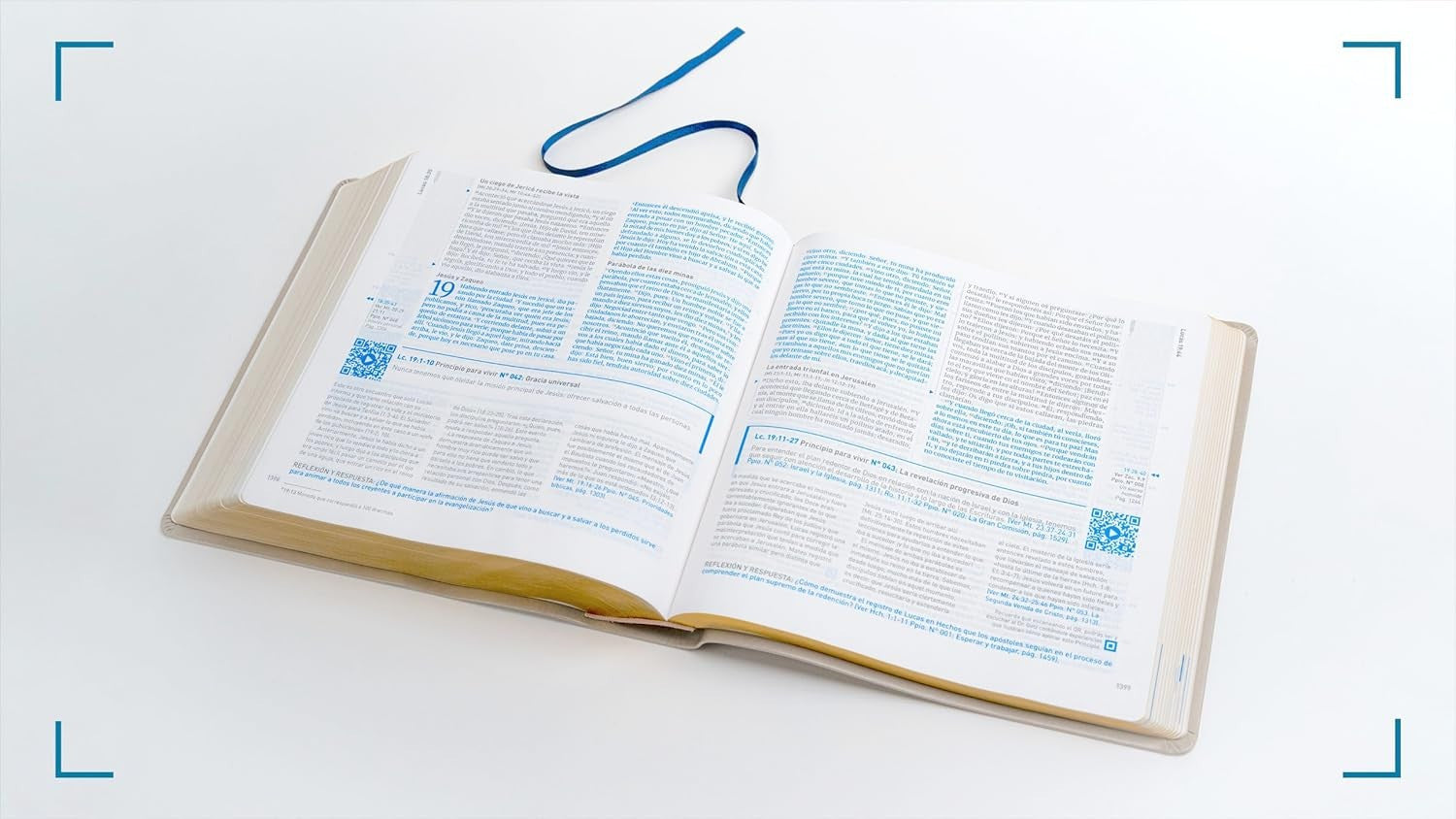 Biblia QR (RVR60) Principios para Vivir - Símil Piel, Azul