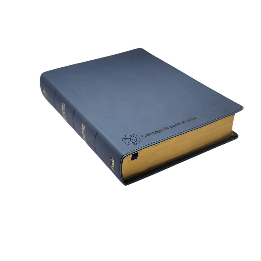 Biblia de estudio Consejería para la vida, RVR 1960 | Simil Piel Azul Pizarra