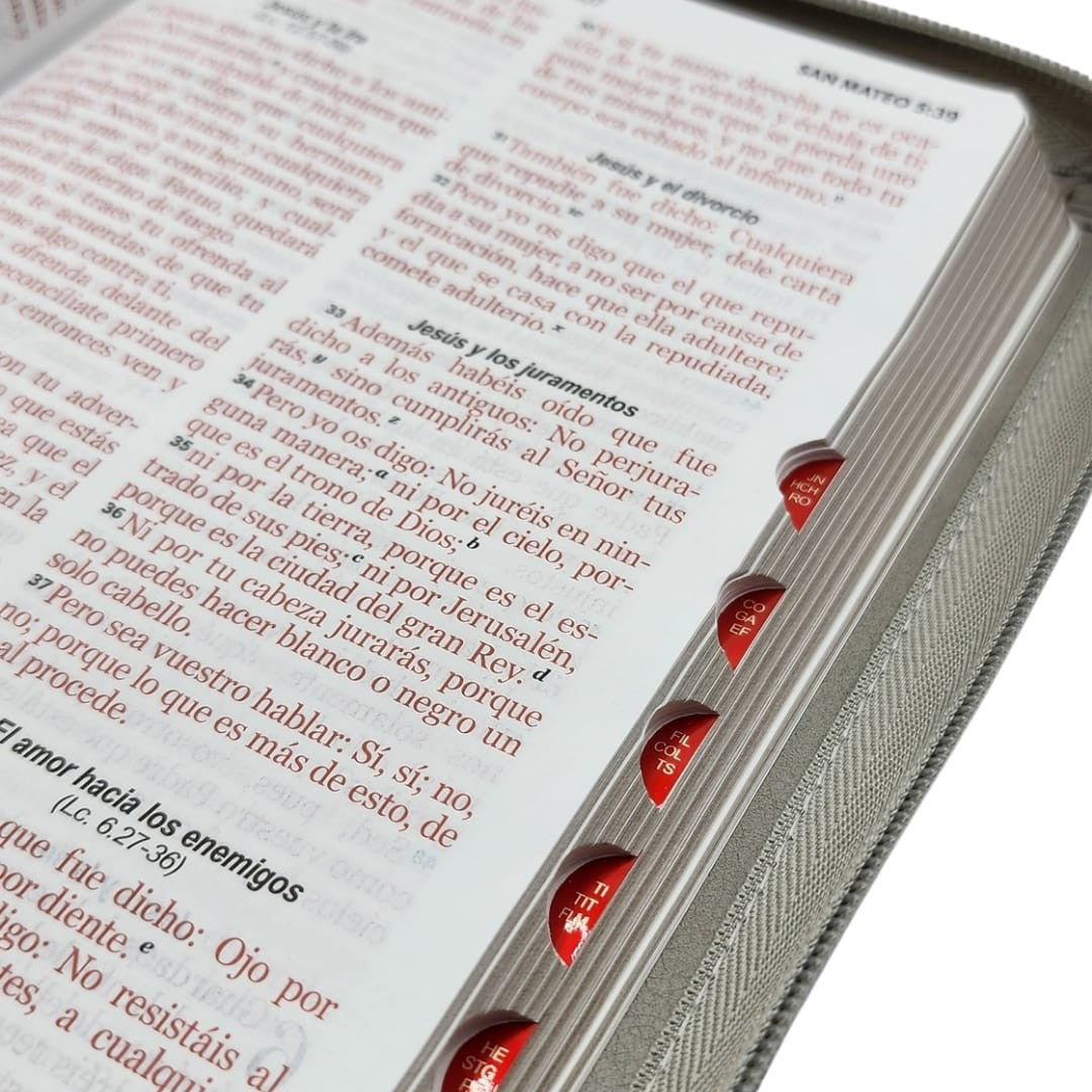 Biblia Letra Grande Tamano Manual 12Pts,Cierre RVR 1960, | Imitacion Piel Gris L