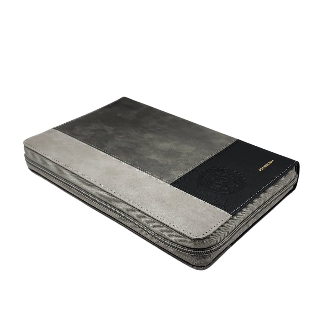 Biblia Letra Grande Tamano Manual 12Pts,Cierre RVR 1960, | Imitacion Piel Gris L