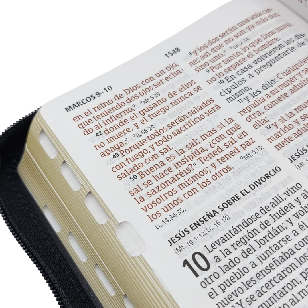 Biblia letra gigante tamano manual 14 Puntos, Simil Piel Azul Marino con indice