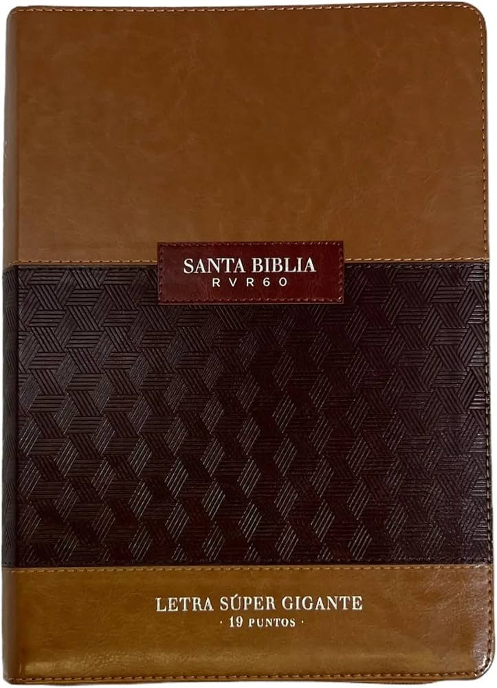 Biblia Letra Supergigante 19 Puntos,Zipper,RVR60 | Imitacion Piel Cafe-Cafe Con Indice