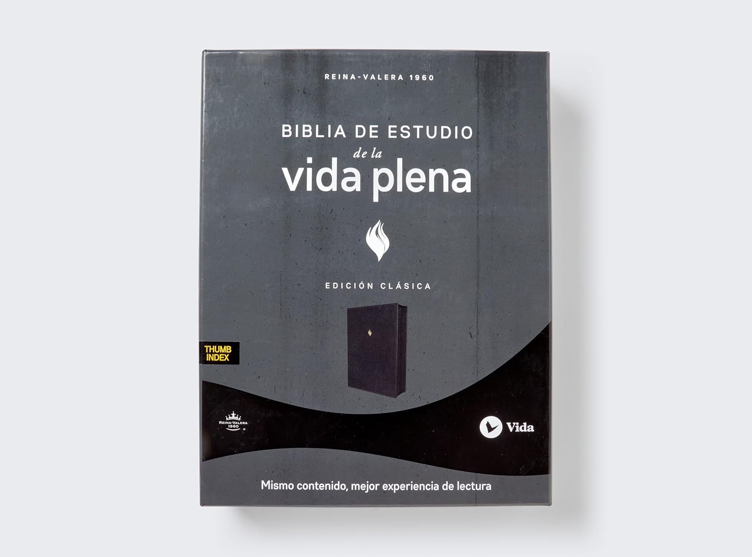 Biblia de estudio Vida Plena, RVR 1960, Edicion clasica, Piel Fabricada Negro co