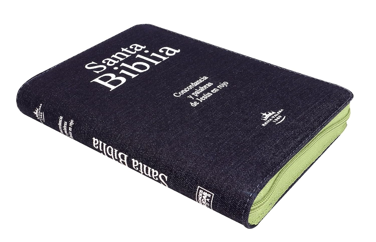 Biblia Jean RVR60, Letra Gigante 14 Puntos Con Cierre,Canto Verde