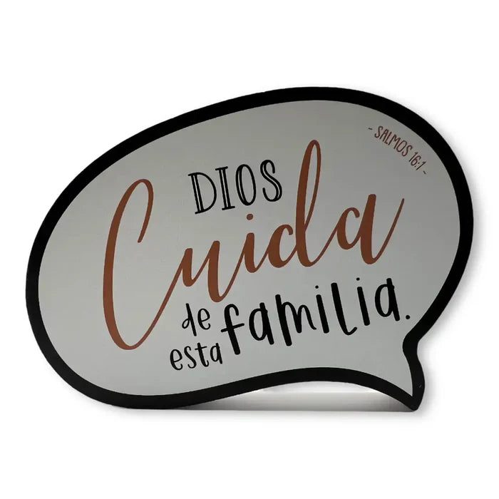 Adorno de madera, Dios cuida de esta familia  Salmos 16:1