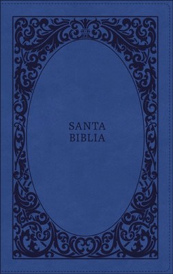 Biblia,Tierra Santa, RVR60 Letra grande, Leathersoft, Azul, con Cierre, Imitacion Piel Azul