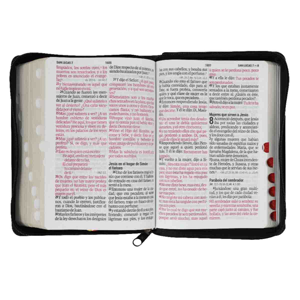 Biblia Tamaño Compacto RVR 196 Con indice y cierre,  Piel Especial Negro