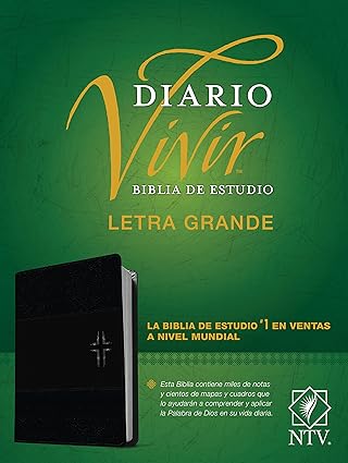 Biblia de Estudio Diario Vivir NTV Letra Grande Con Indice | SentiPiel Negro