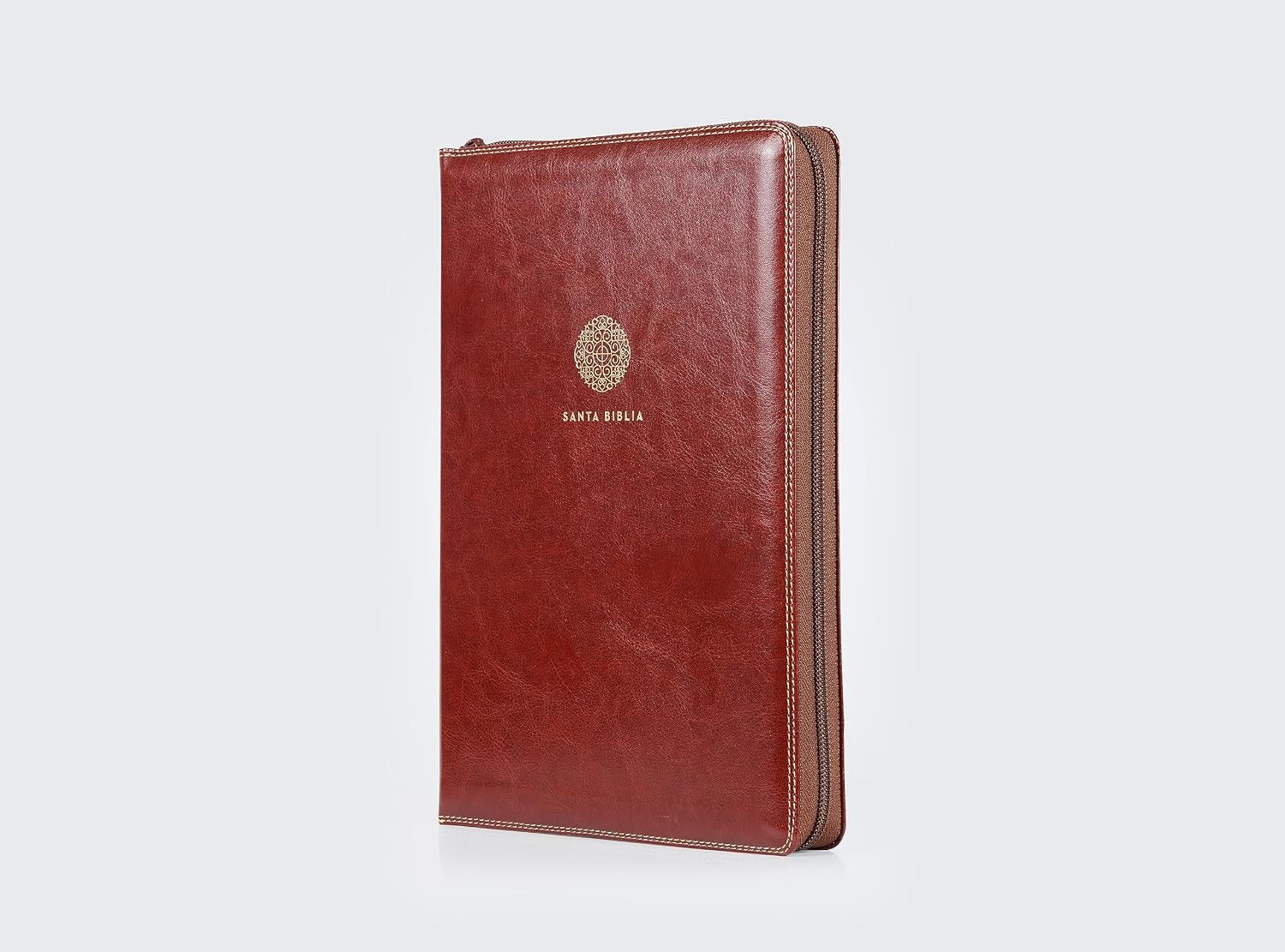 Biblia Letra Super Gigante RVR 1960, Imitacion Piel Cafe Con Indice, Ziper