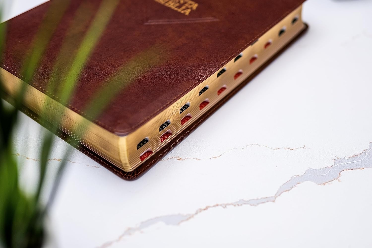Biblia RVR60 Letra Supergigante, Piel Fabricada Marron Con Indice