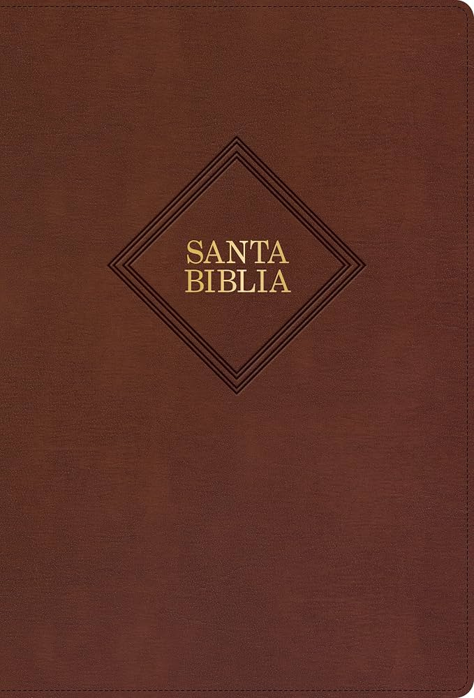 Biblia Letra Grande Tamaño Manual,RVR60 Piel Fabricada Cafe Con Indice