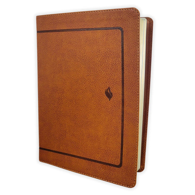 Biblia de estudio vida plena, RVR1960, Edicion clasica, Piel Italiana Cafe