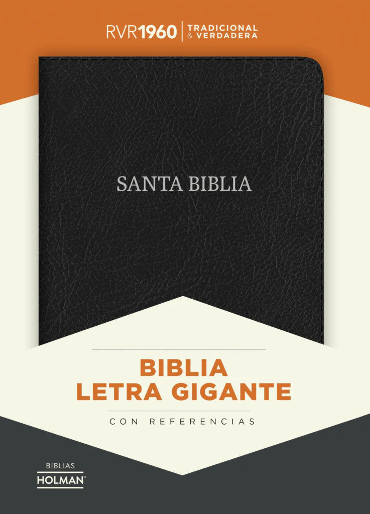 Biblia Letra Gigante 14 Pts Con Rerefencias RVR60 | Piel fabricada Negro