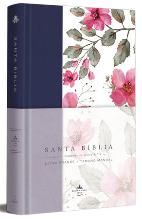 Letra Grande Tamaño Manual RVR60, Tapa Dura Azul Floral