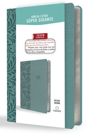 Biblia RV1909 Letra super gigante, Simil Piel Aguamarina