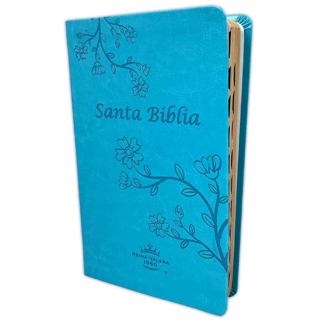 Biblia Tamaño Manual RVR 1960, Imitación Piel Turquesa Con Índice