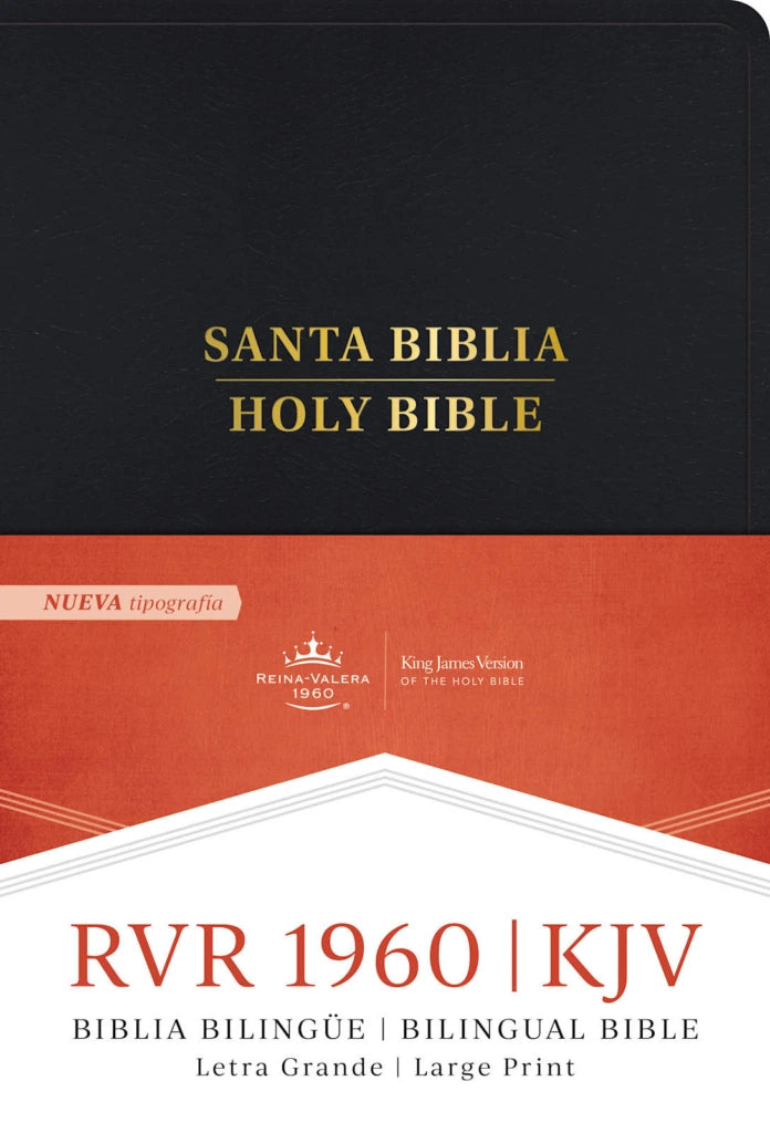 Biblia bilingüe RVR1960/KJV Letra Grande, Imitacion Piel Negro Con Indice
