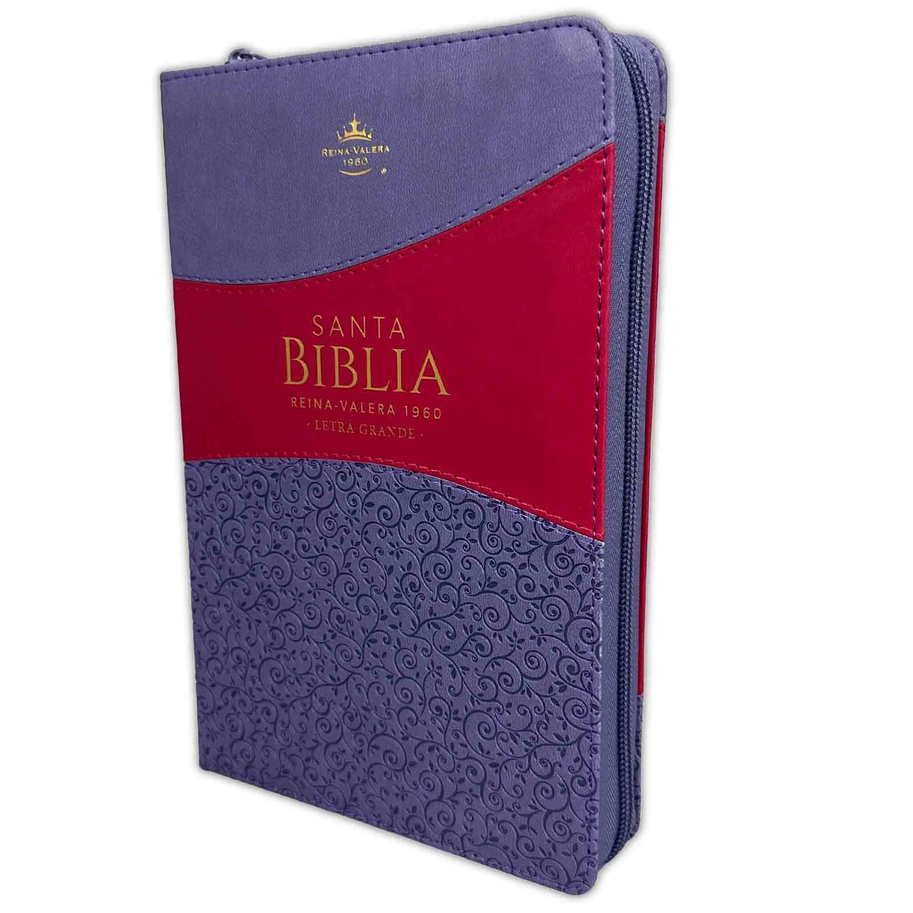 Biblia Tamano Manual Letra Grande 12 Puntos, Zipper | Imitacion Piel Con Indice