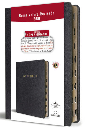 Biblia Letra Super Gigante RVR 1960 | Simil Piel negro Con Indice