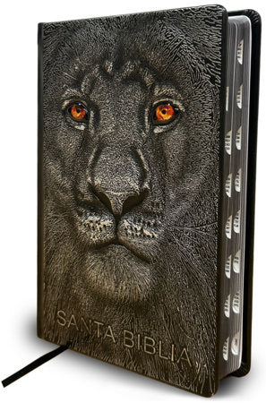 Biblia Letra grande Leon de Juda, RV1960,  edicion especial Plata Con Indice