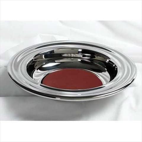 Offering Plate, Silver Finish (Red Felt)