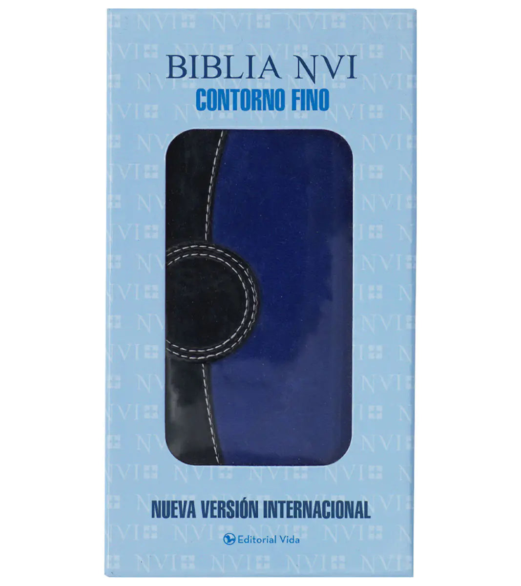 Biblia NVI Contorno Fino | Piel Azul-Negro