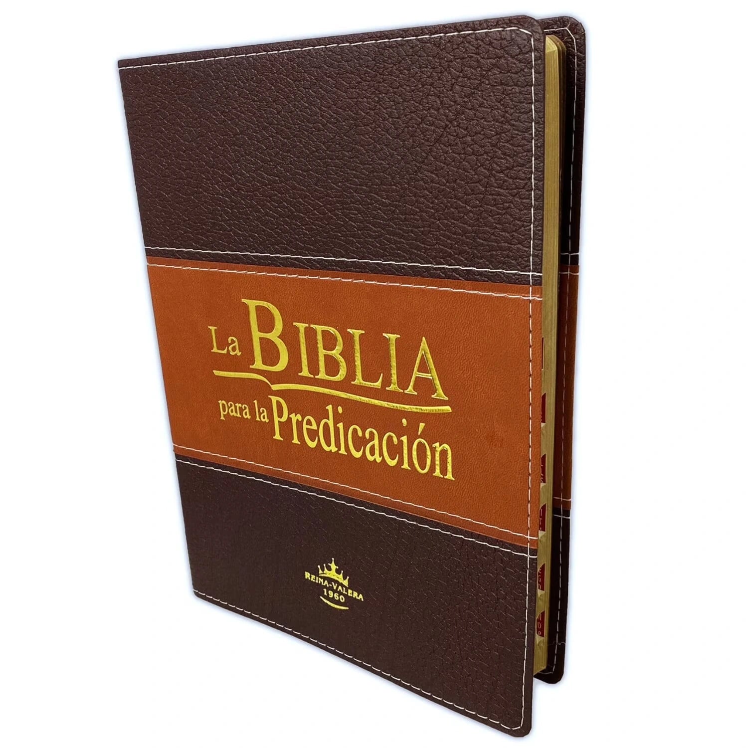 Biblia Para La Predicacion RVR 1960, Piel Marron-Marron Claro  con indice