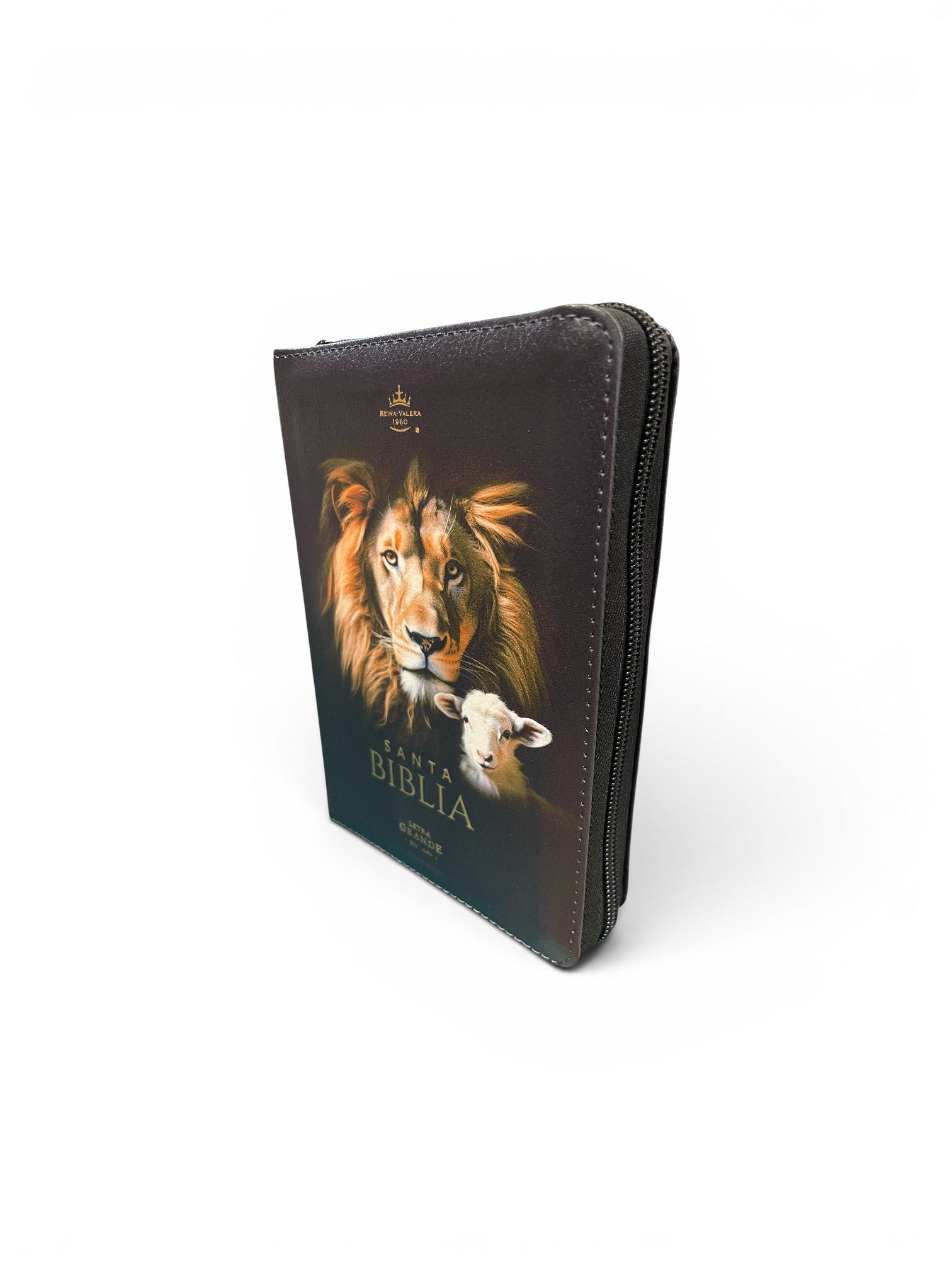 Biblia Letra Grande 10 Puntos Compacta RVR 1960 Leon y Cordero, Imitacion Piel con indice